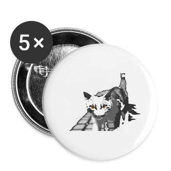 Die seltsame Katze - Buttons groß 56 mm (5er Pack) - Weiß - Vorne