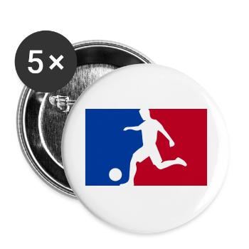 fußball logo - Buttons groß 56 mm (5er Pack) - Weiß - Vorne