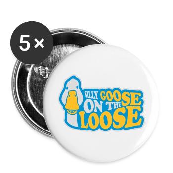 goose on the loose - Buttons large 2.2''/56 mm (5-pack) - white - Front