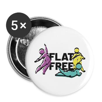 flat free - Buttons groß 56 mm (5er Pack) - Weiß - Vorne