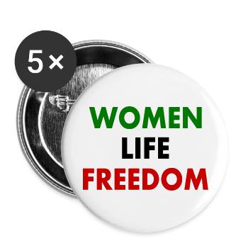 Women life freedom - Buttons groß 56 mm (5er Pack) - Weiß - Vorne
