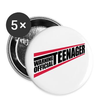 warning official teenager Zitat - Buttons groß 56 mm (5er Pack) - Weiß - Vorne