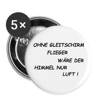 Gleitschirm 18 gif - Buttons groß 56 mm (5er Pack) - Weiß - Vorne