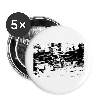BMX Race Racing Mountainbike Motocross - Buttons groß 56 mm (5er Pack) - Weiß - Vorne