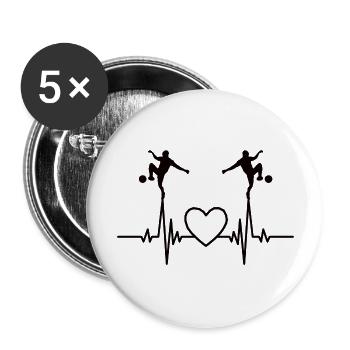 Fußballtrainer Fußball Fußballspieler Fußballer - Buttons groß 56 mm (5er Pack) - Weiß - Vorne