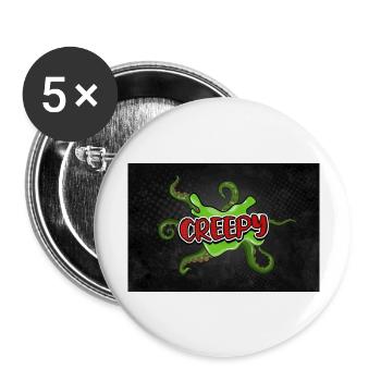Gruseliger Halloween Comic Stil Graffiti Schriftzug - Buttons groß 56 mm (5er Pack) - Weiß - Vorne