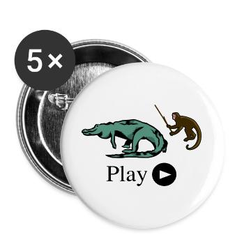Monkey and crocodile - Buttons large 2.2''/56 mm (5-pack) - white - Front