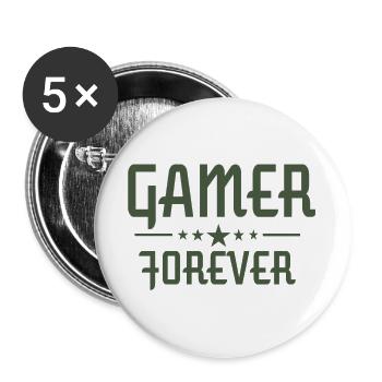 Gamer Forever New Level Update Design - Buttons groß 56 mm (5er Pack) - Weiß - Vorne