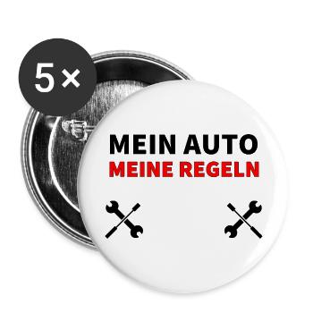 Auto - Buttons groß 56 mm (5er Pack) - Weiß - Vorne