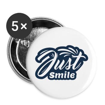 Just Smile - Buttons large 2.2''/56 mm (5-pack) - white - Front