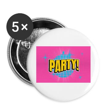 Party Disco Comic Style Bubble Graffiti Lettering - Buttons large 2.2''/56 mm (5-pack) - white - Front