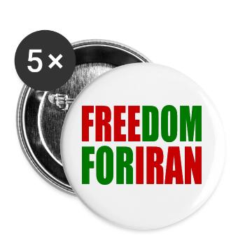 Freedom for iran - Buttons large 2.2''/56 mm (5-pack) - white - Front