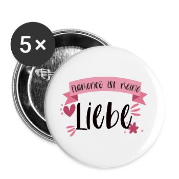 Flamenco ist meine Liebe Geschenk - Buttons groß 56 mm (5er Pack) - Weiß - Vorne