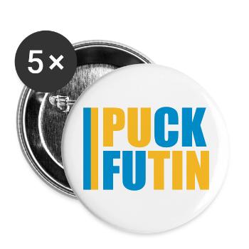 Conception du logo Puck Futin - Lot de 5 grands badges (56 mm) - blanc - Devant