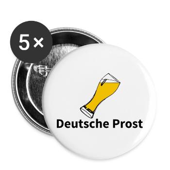 Glass Beer Trinken - Buttons groß 56 mm (5er Pack) - Weiß - Vorne