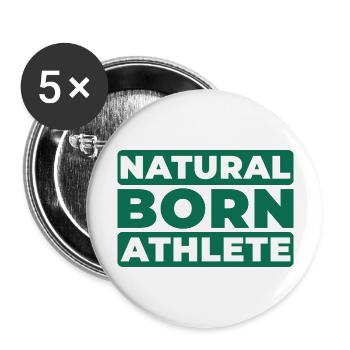 Natural Born Athlete - Buttons groß 56 mm (5er Pack) - Weiß - Vorne
