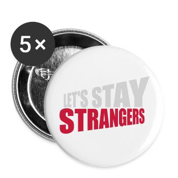 Citation Restons Strangers - Lot de 5 grands badges (56 mm) - blanc - Devant