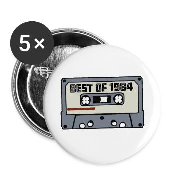 Best of 1984 - Idée cadeau rétro d’anniversaire - Lot de 5 grands badges (56 mm) - blanc - Devant