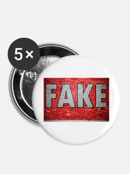 Fake Ziegelsteinmauer Graffiti - Buttons groß 56 mm (5er Pack) - Weiß