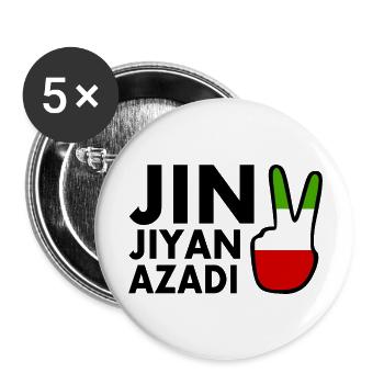 jin jiyan azadi - Buttons groß 56 mm (5er Pack) - Weiß - Vorne