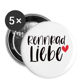 Rennrad Liebe! Fahrrad Sport Radsport Geschenk - Buttons groß 56 mm (5er Pack) - Weiß - Vorne