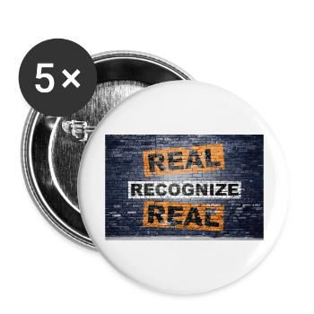 Real Recognize Real saying lettering Graffiti - Buttons large 2.2''/56 mm (5-pack) - white - Front