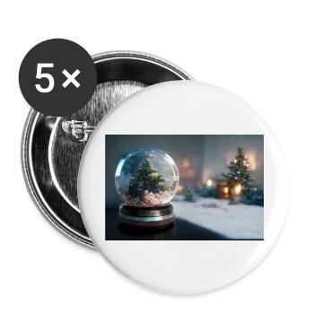 Noël 10 - Lot de 5 grands badges (56 mm) - blanc - Devant
