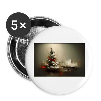 Noël 17 - Lot de 5 grands badges (56 mm) - blanc - Devant