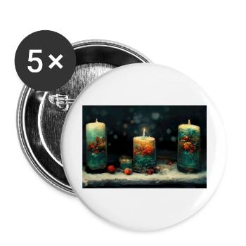Noël 20 - Lot de 5 grands badges (56 mm) - blanc - Devant
