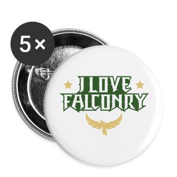 J’adore la fauconnerie - Lot de 5 grands badges (56 mm) - blanc - Devant