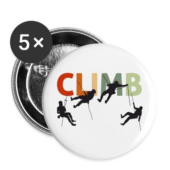 Climbing, Climbing, Climbing Retro Vintage - Buttons large 2.2''/56 mm (5-pack) - white - Front