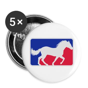 Red Blue Sport Horse - Buttons large 2.2''/56 mm (5-pack) - white - Front