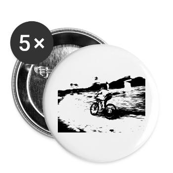 mtb bmx vintage bmx mtb - Buttons large 2.2''/56 mm (5-pack) - white - Front