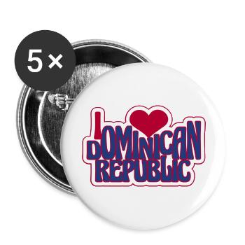 Ich liebe die Dominikanische Republik - Buttons groß 56 mm (5er Pack) - Weiß - Vorne