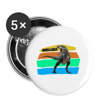 Dinosaurier - Buttons groß 56 mm (5er Pack) - Weiß - Vorne