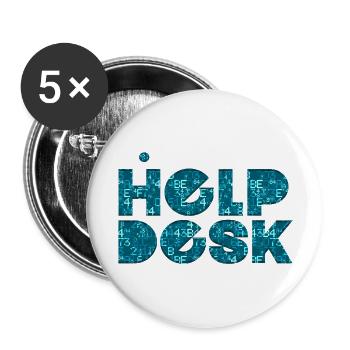 Helpdesk IT-Support-Geek Computer-Computer-Geek - Buttons groß 56 mm (5er Pack) - Weiß - Vorne