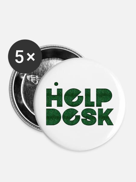 Helpdesk IT-Support-Geek Computer-Computer-Geek - Buttons groß 56 mm (5er Pack) - Weiß