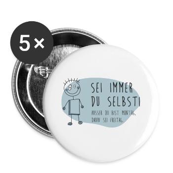 Humorvolle Psychologie Illustration - Buttons groß 56 mm (5er Pack) - Weiß - Vorne
