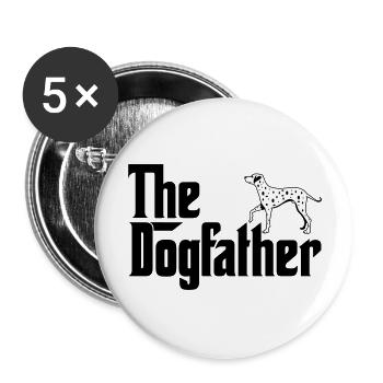 Dalmatiner Hundevater Hund Liebhaber Pate Stil - Buttons groß 56 mm (5er Pack) - Weiß - Vorne