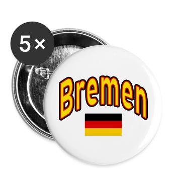 Drapeau allemand de Brême - Lot de 5 grands badges (56 mm) - blanc - Devant