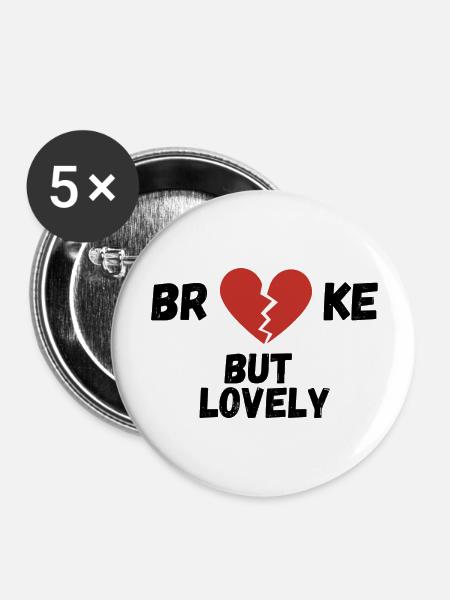 broke - Buttons groß 56 mm (5er Pack) - Weiß