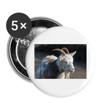 Dwarf Goat or Miniature Goat Zwergziege - Buttons large 2.2''/56 mm (5-pack) - white - Front