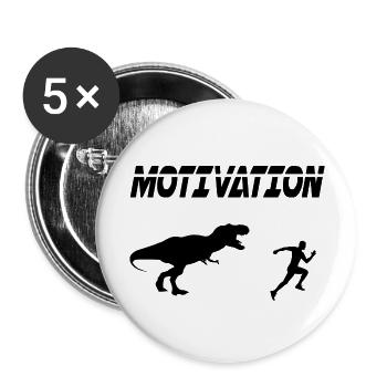 motivation sport running humor dinosaur - Buttons large 2.2''/56 mm (5-pack) - white - Front