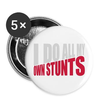 all my own stunts - Buttons groß 56 mm (5er Pack) - Weiß - Vorne