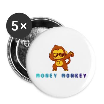 Singe d’argent - Lot de 5 grands badges (56 mm) - blanc - Devant