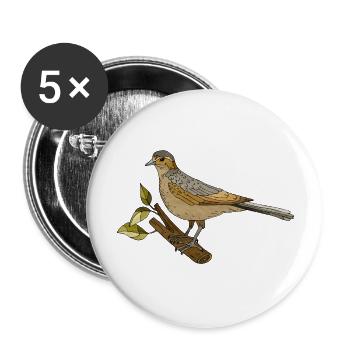 Vogel - Buttons groß 56 mm (5er Pack) - Weiß - Vorne