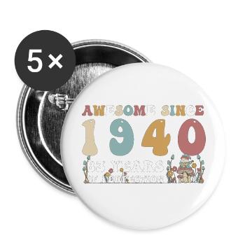 Awesome since 1940 83 Year of Perfection - 83rd - Buttons large 2.2''/56 mm (5-pack) - white - Front