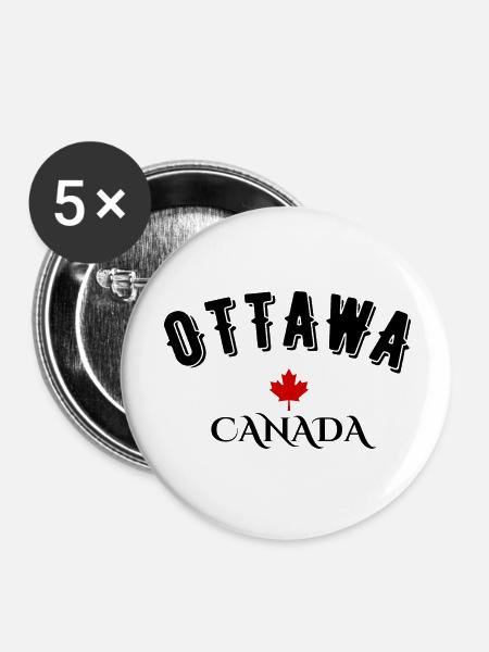 Ottawa Kanada - Buttons groß 56 mm (5er Pack) - Weiß
