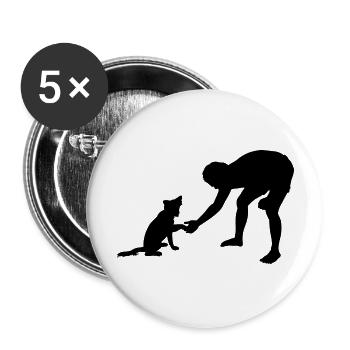 Dog Hund - Buttons large 2.2''/56 mm (5-pack) - white - Front