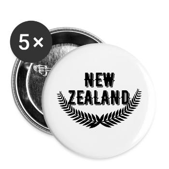 new zealand - Lot de 5 grands badges (56 mm) - blanc - Devant
